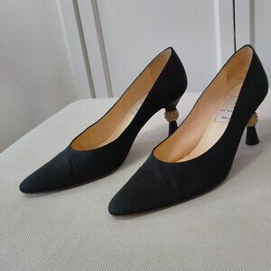 Di Sandro Italian Pumps size 38.5 - Black  with gold ball ornament on heels